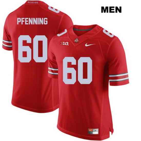 Blake Pfenning Nike Ohio State Buckeyes Authentic Mens Stitched  60 Red College Football Jersey Jersey